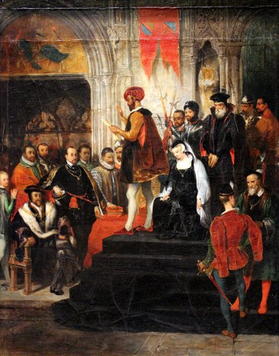 The Reading of the Sentence of Mary Stuart by Eugene Deveria